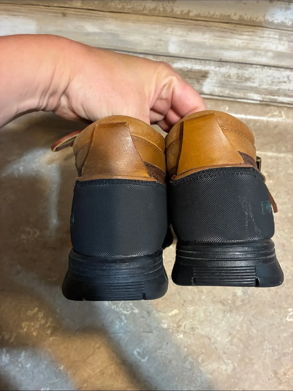 Polo by Ralph Lauren Dover 3 8D 8 D Brown & Tan Leather Duck Boots Hiking Boots